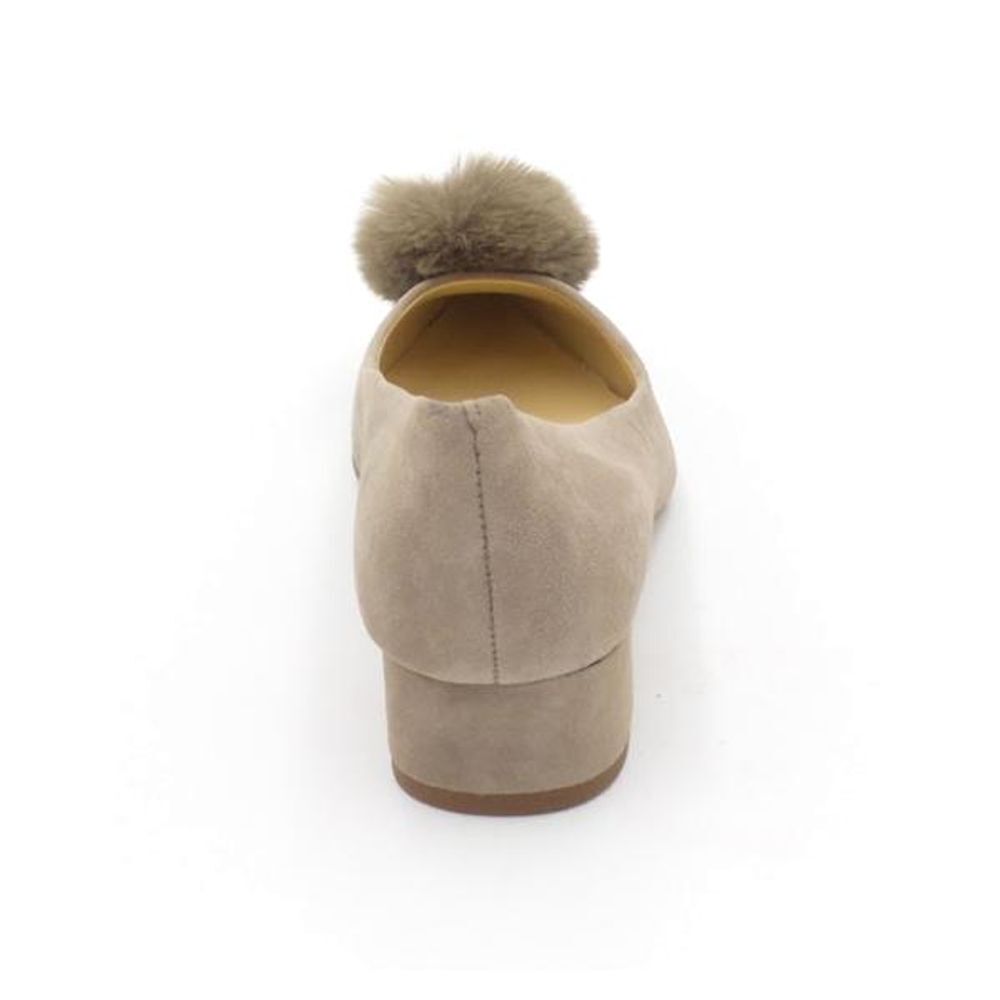 Sole Society Suede Low-Heel Pom Pom Pumps Mirem Porcini - Medium - Picture 4 of 6
